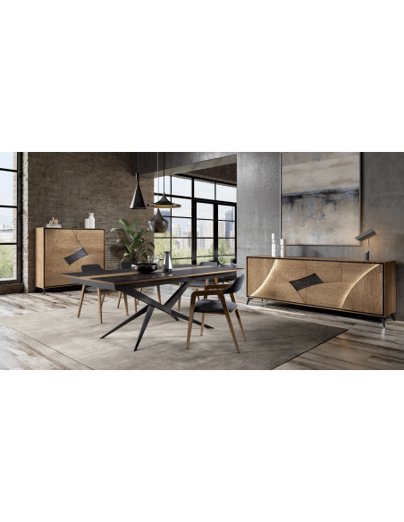 CERCLE - Enfilade 4 portes avec Led 