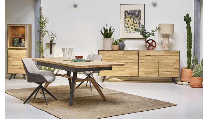 CAPLA - Colonne 1 porte bois 1 porte verre avec éclairage 