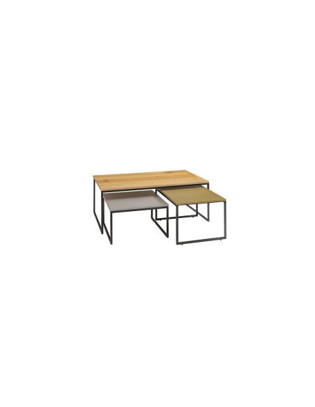 CLUBIC - Table basse plaquée chêne 