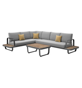 DARXIN - Canapé d'angle extérieur et table basse 