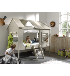 JUNIOR - Lit cabane 90 x 200 bi-couleur 
